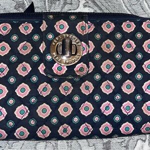 Vera Bradley Black and Pink Patterned Clutch